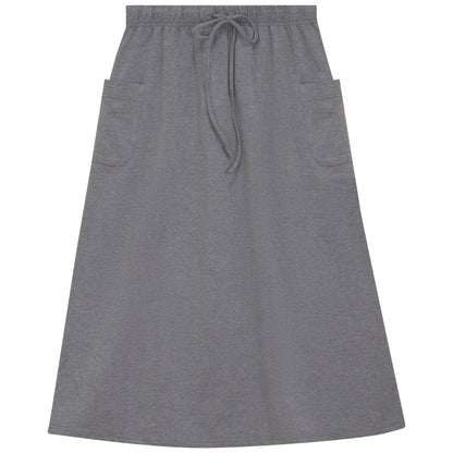 Pull On Midi Sweat Skirt Medium Grey Mix