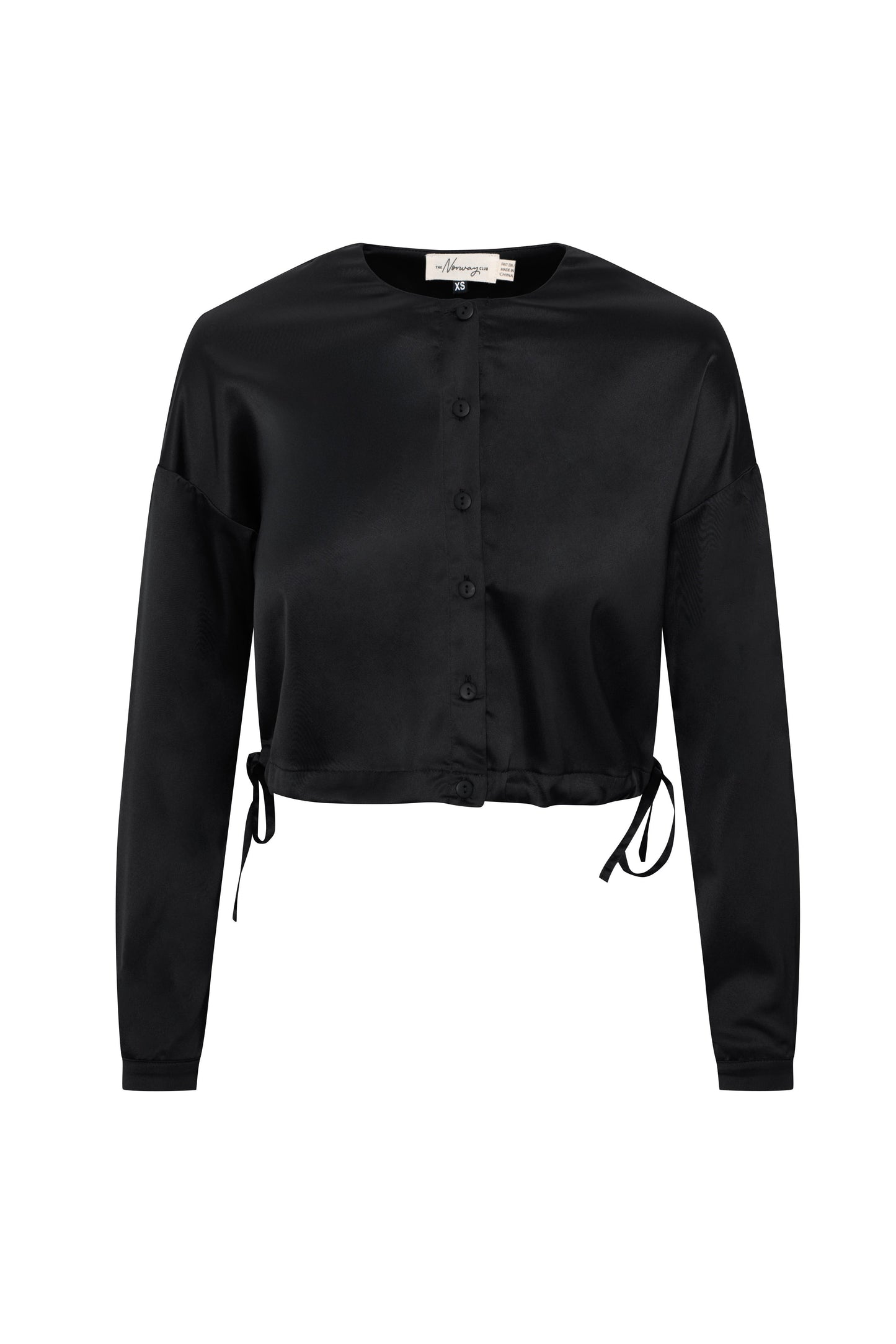 Satin Tie Blouse Black
