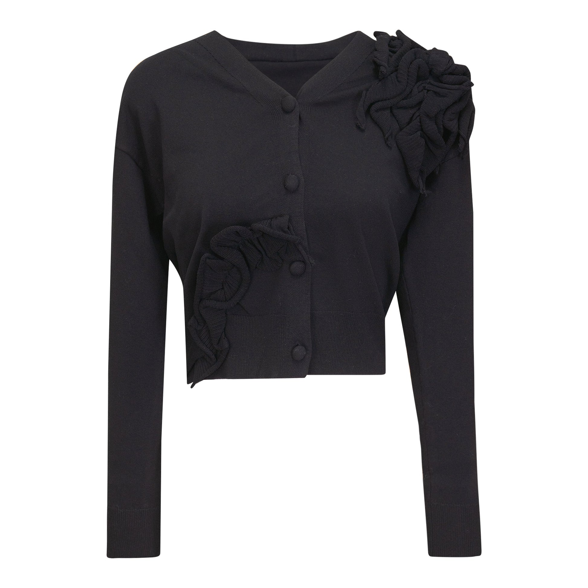 Cropped Flower Cardigan