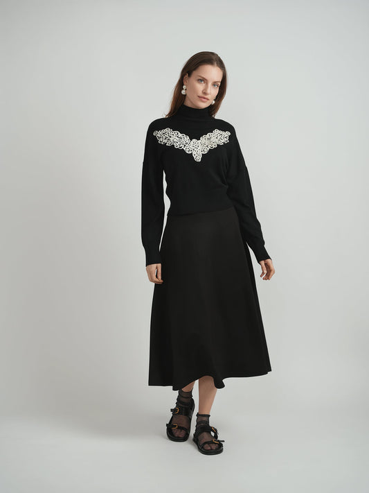 Cropped Knit Turtle Neck