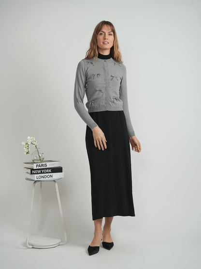 Cropped Bow Cardigan