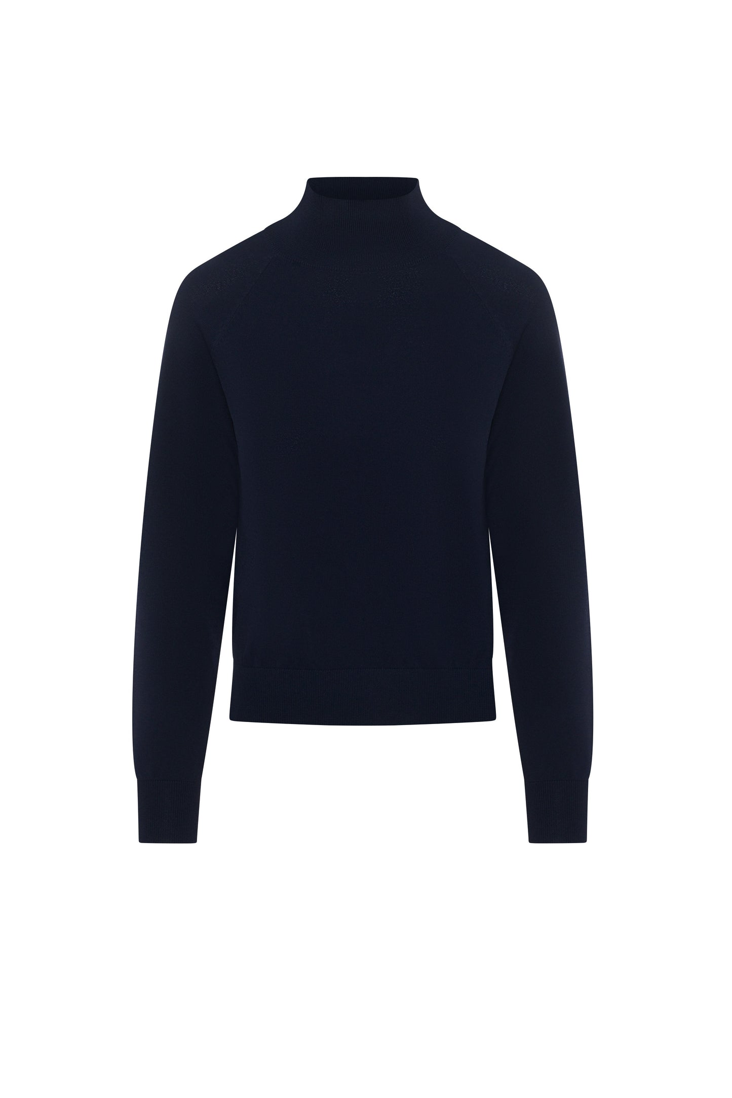 Raglan Sleeves Mock Neck Sweater Dark Navy