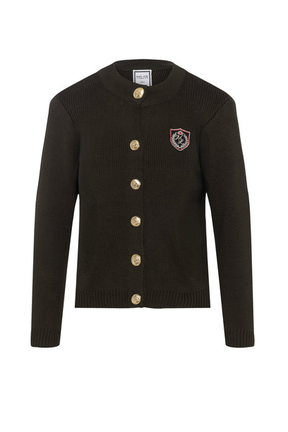 Emblem Knit Cardigan Dark Olive