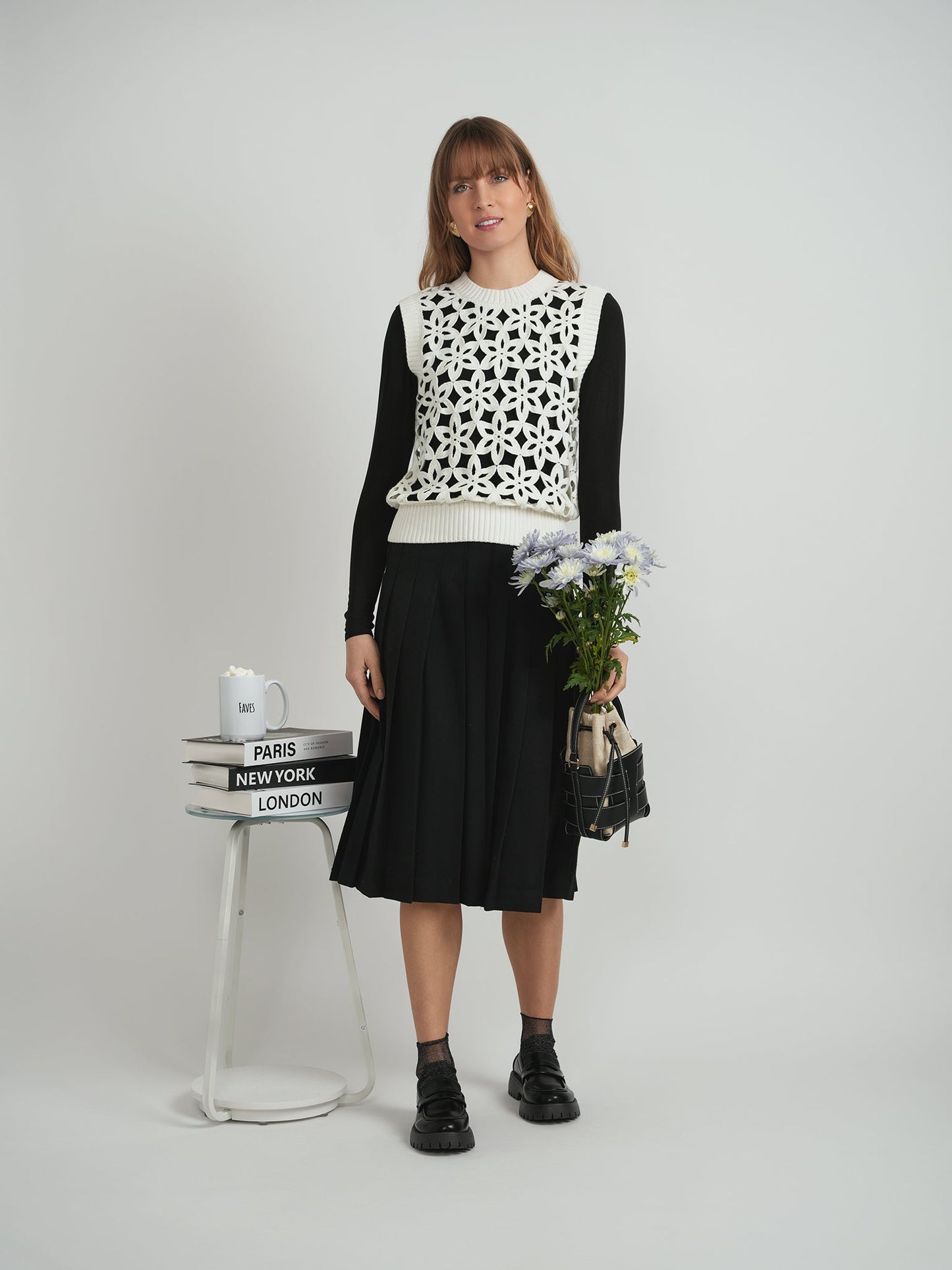 Flower Crochet Knit Vest