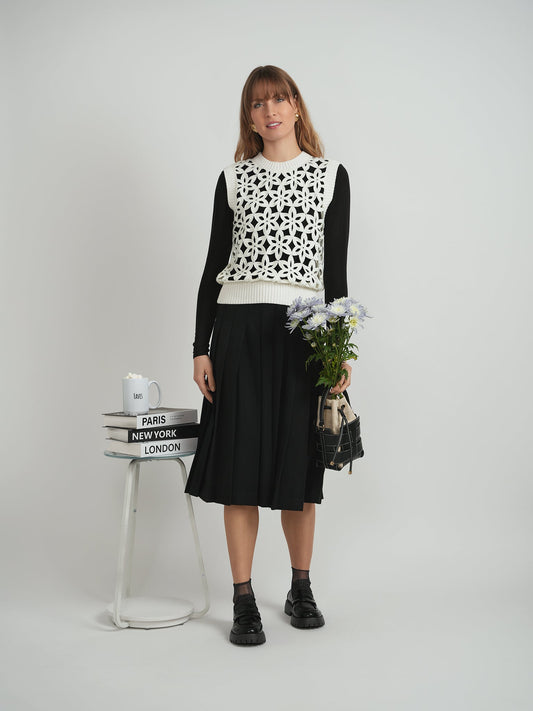 Flower Crochet Knit Vest