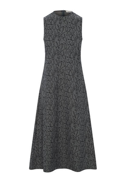 Flocked Velvet Jumper Charcoal Black