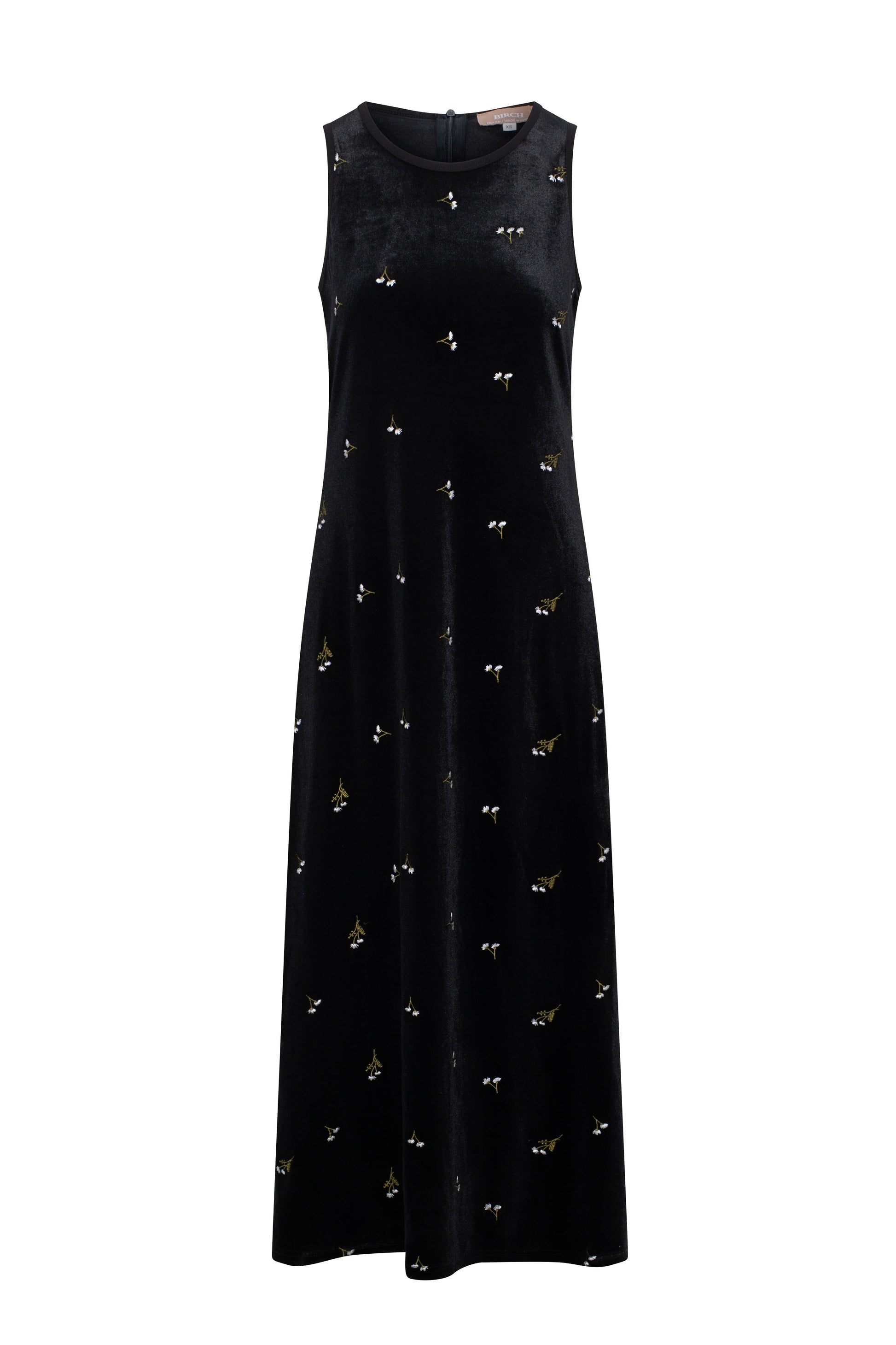 Embroidered Velour Maxi Jumper Black