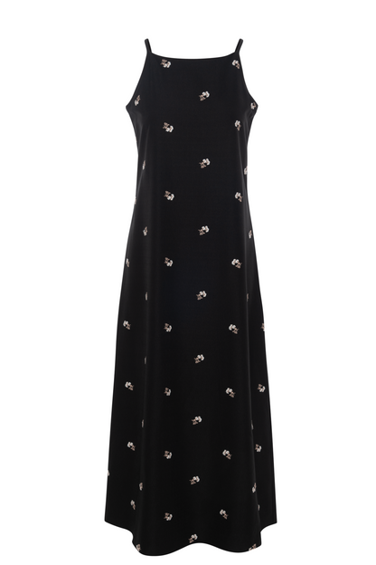 Embroidered Crape Jumper Black