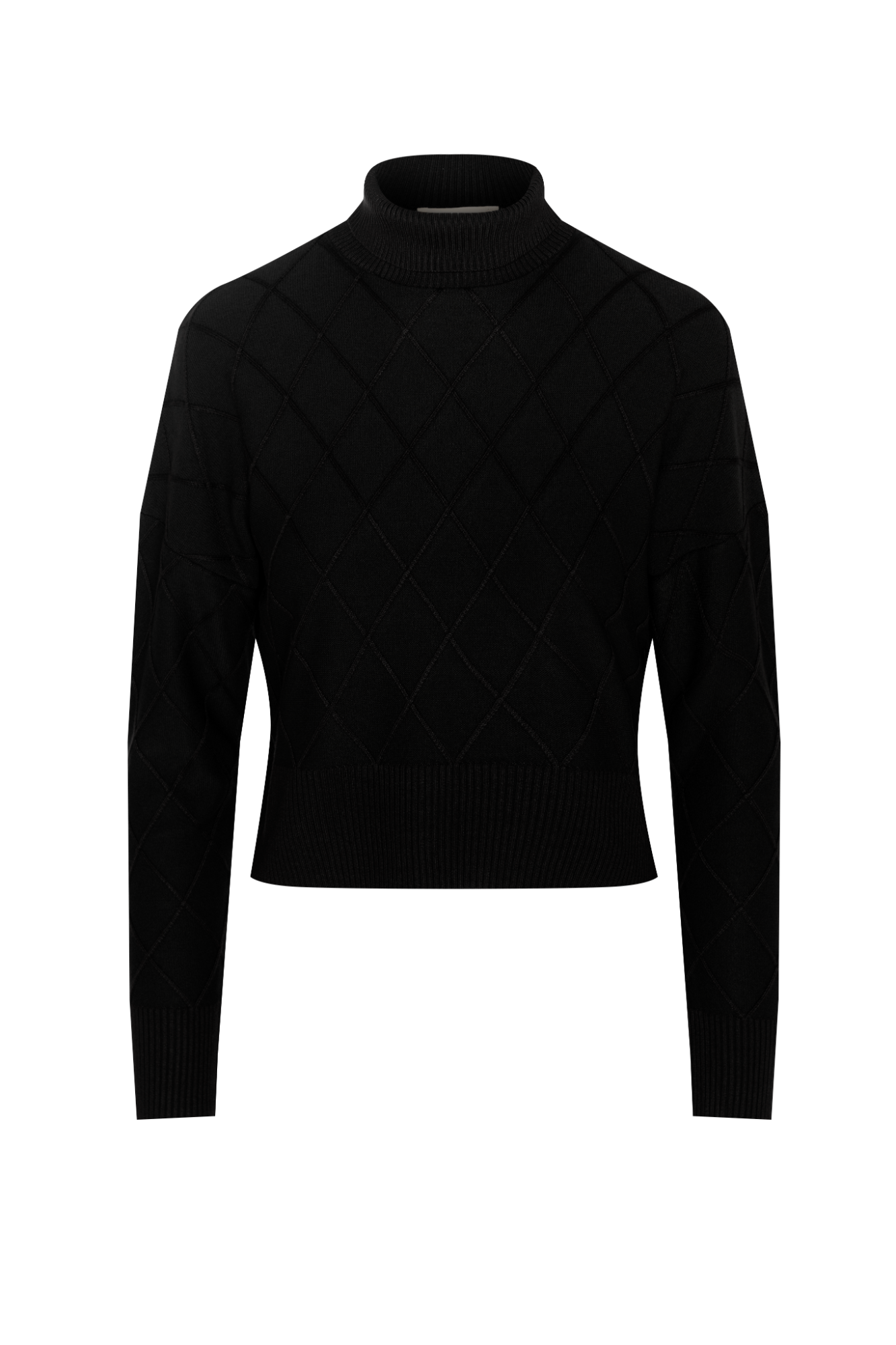 Argile Cropped Mock Neck Sweater Black
