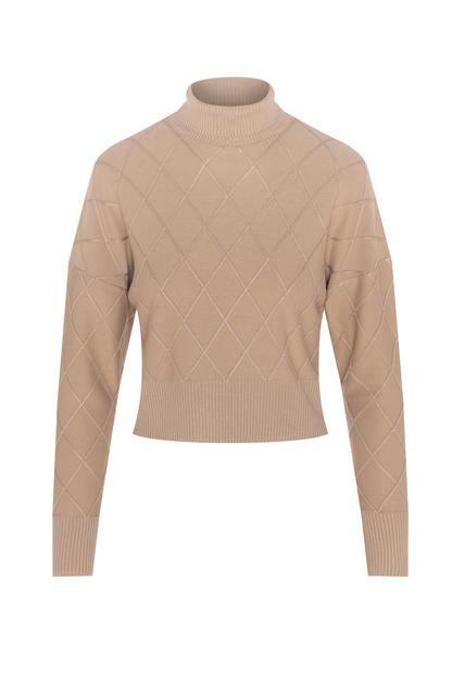 Argile Cropped Mock Neck Sweater Oatmeal