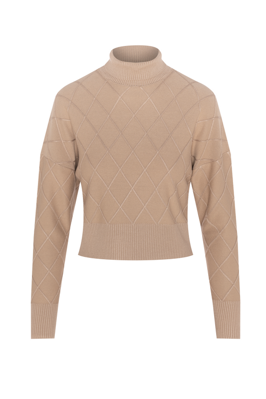 Argile Cropped Mock Neck Sweater Oatmeal