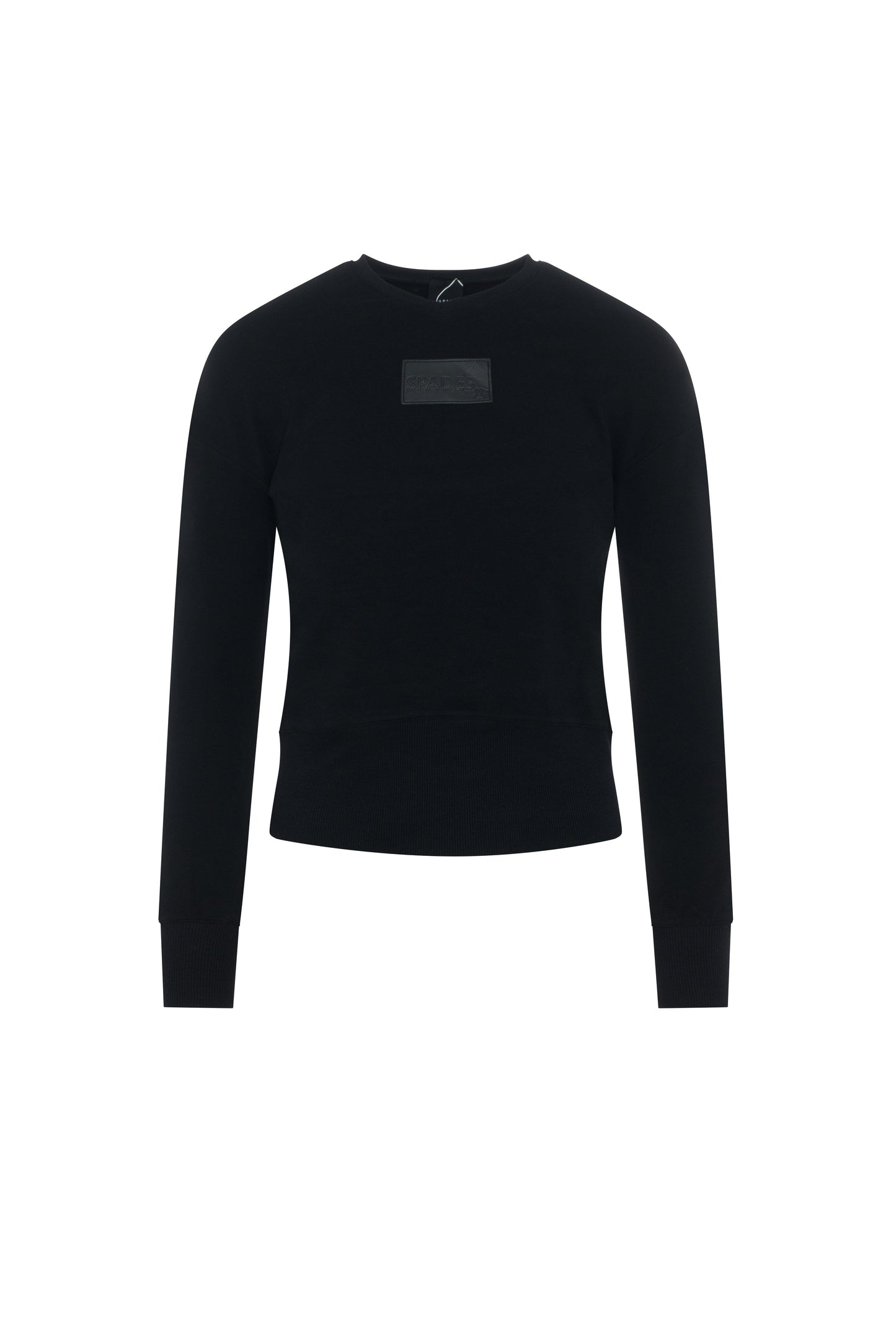 V Neck Sweat Shirt Rib Combo Black