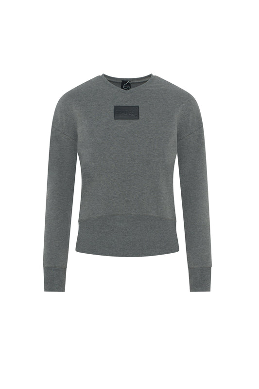 V Neck Sweat Shirt Rib Combo Medium Grey Mix