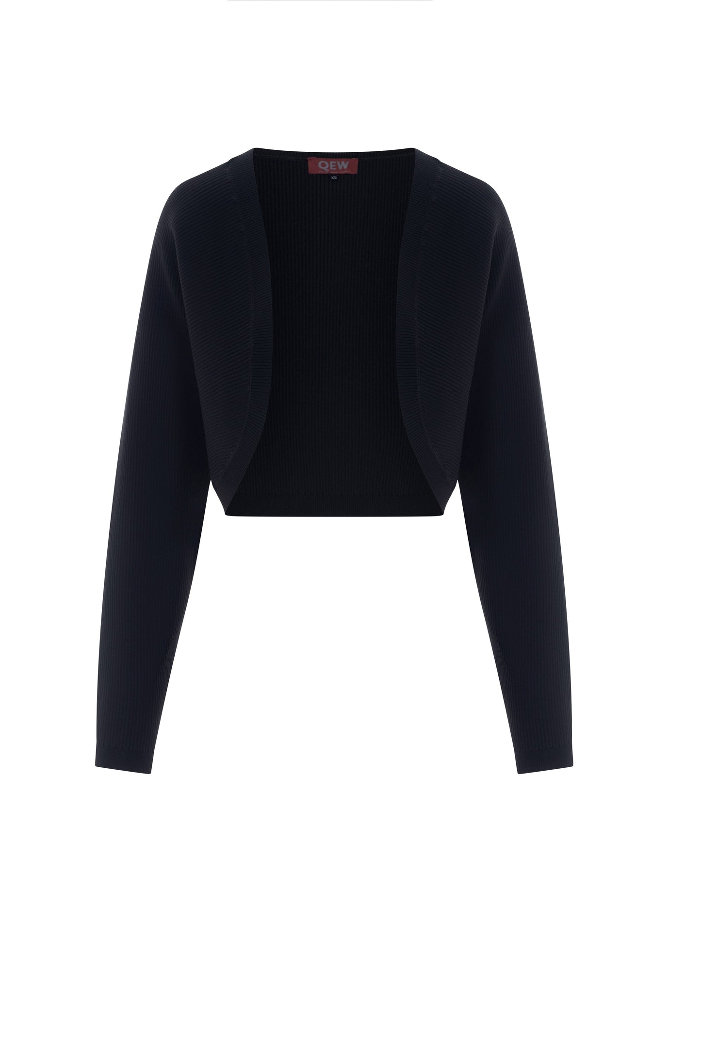 Cropped Knit Open Bolero Black