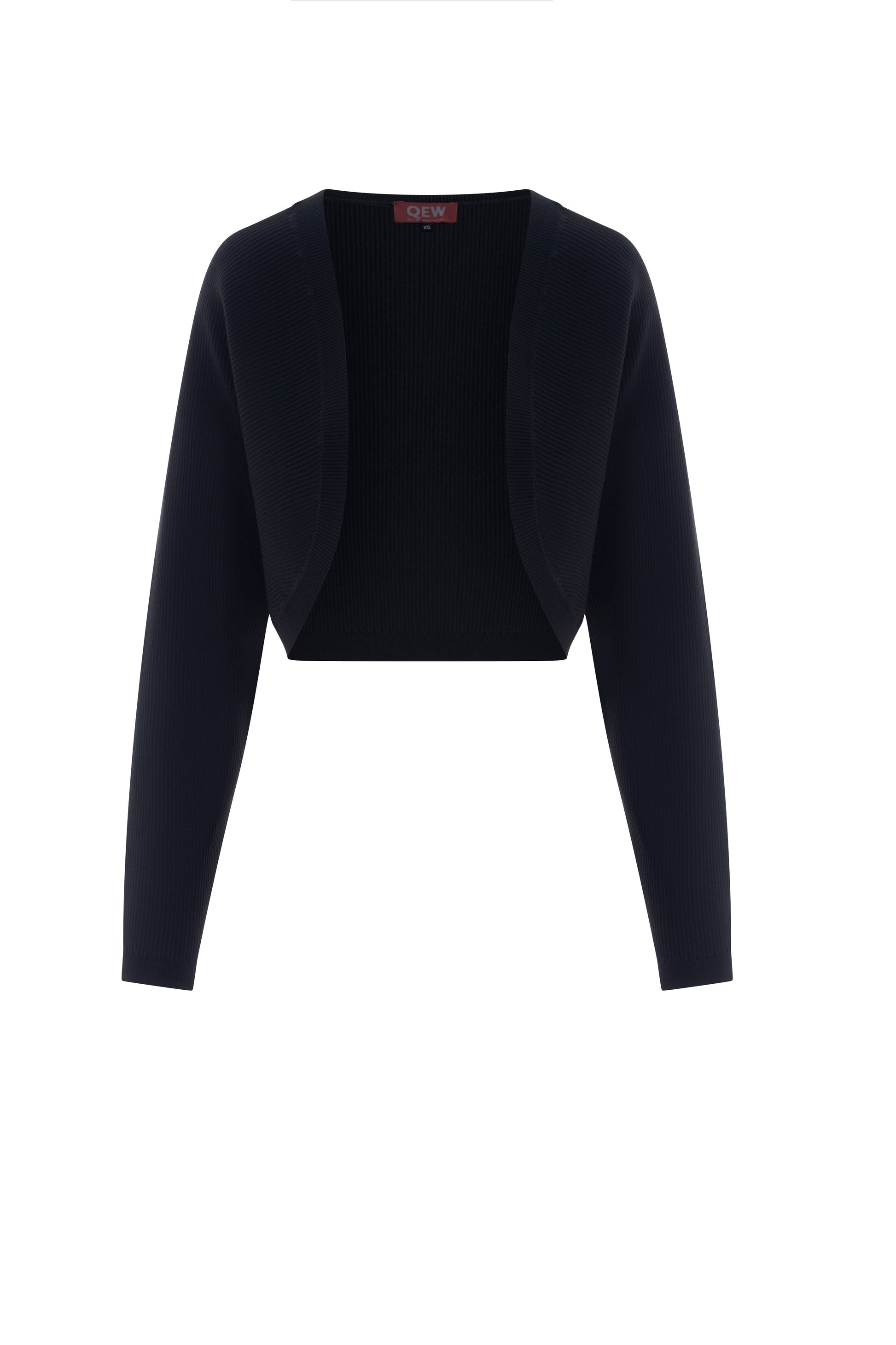 Cropped Knit Open Bolero Black