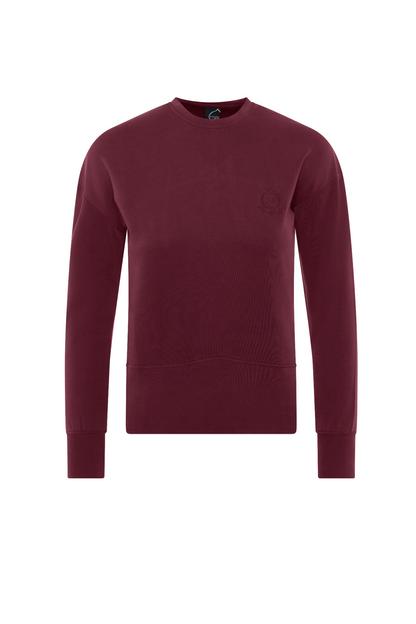 Ribbed Embroidery Sweatshirt Burgundy