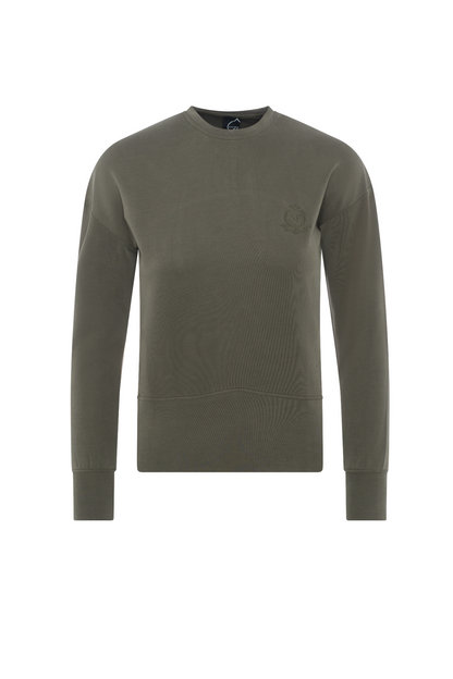 Ribbed Embroidery Sweatshirt Olive