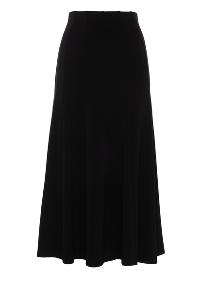 Ribbed Paneled Midi Skirt Black