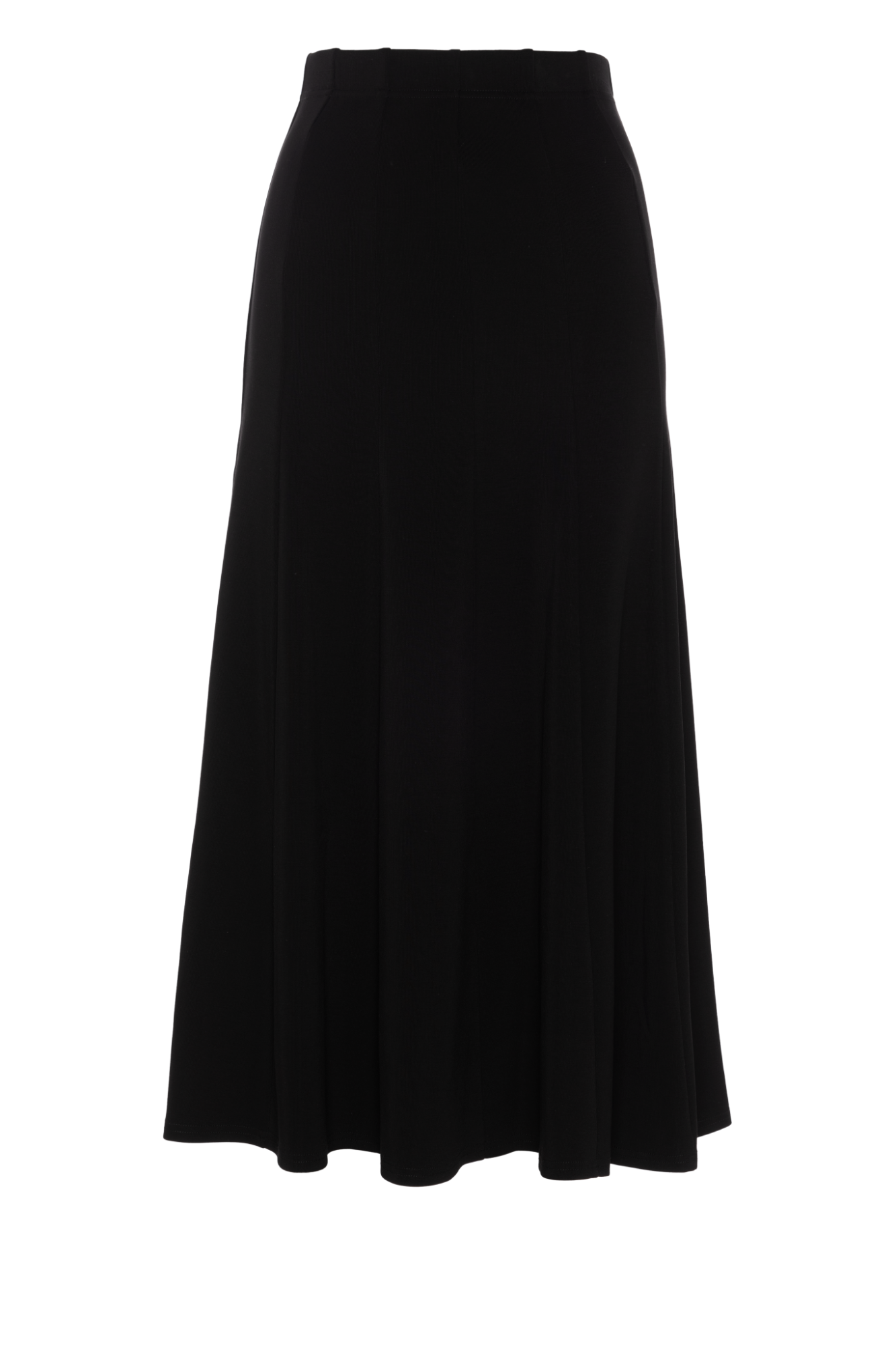 Ribbed Paneled Midi Skirt Black