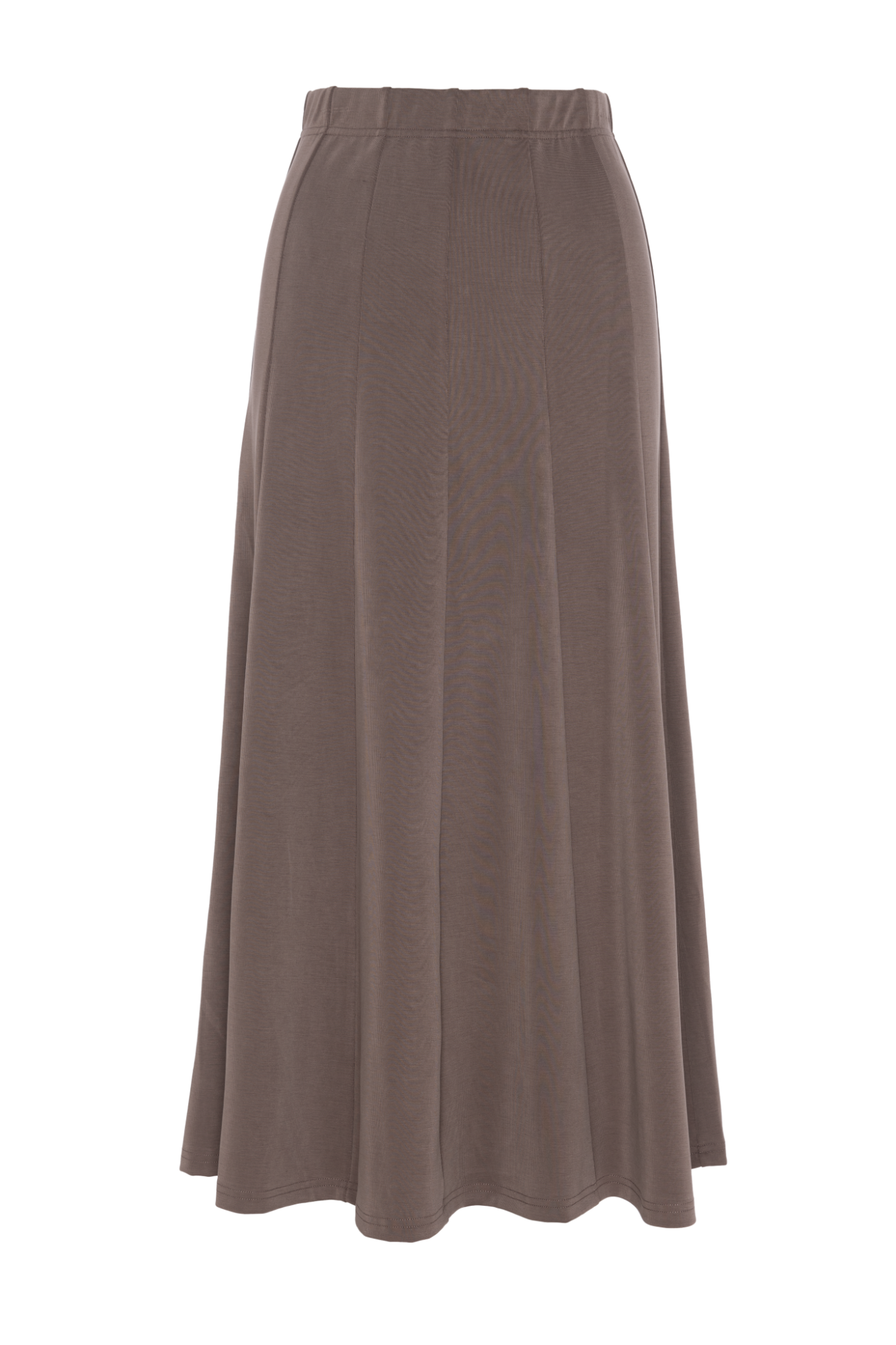 Ribbed Paneled Midi Skirt Mocha