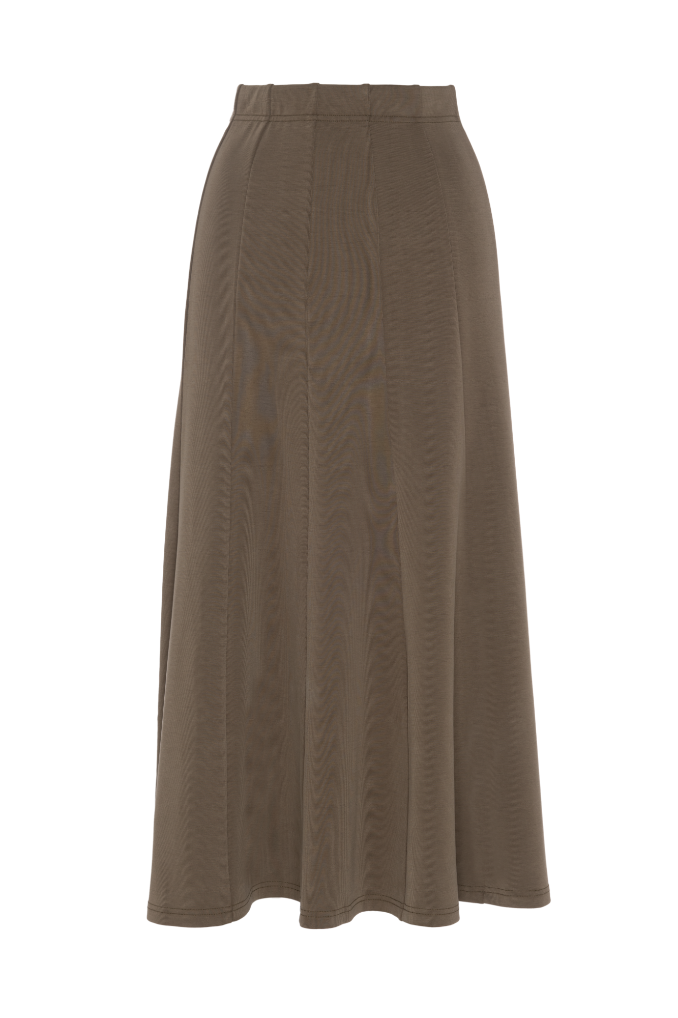 Ribbed Paneled Midi Skirt Olive