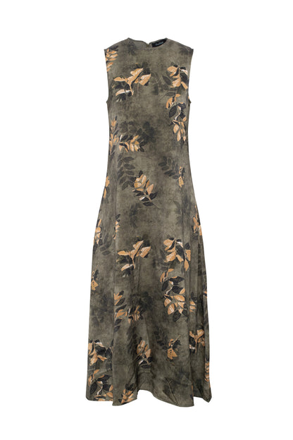 Midi Printed Floral Jumper Olive
