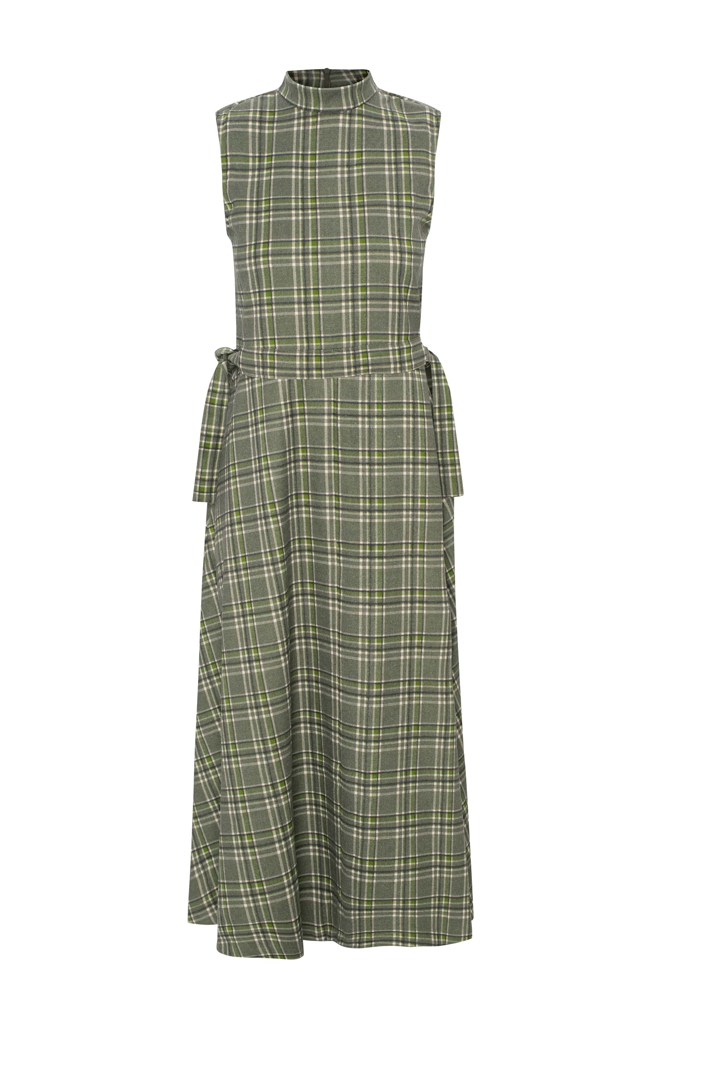 Plaid Belt Jumper Olive Plaid