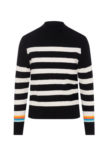 Striped Cable Knit Black