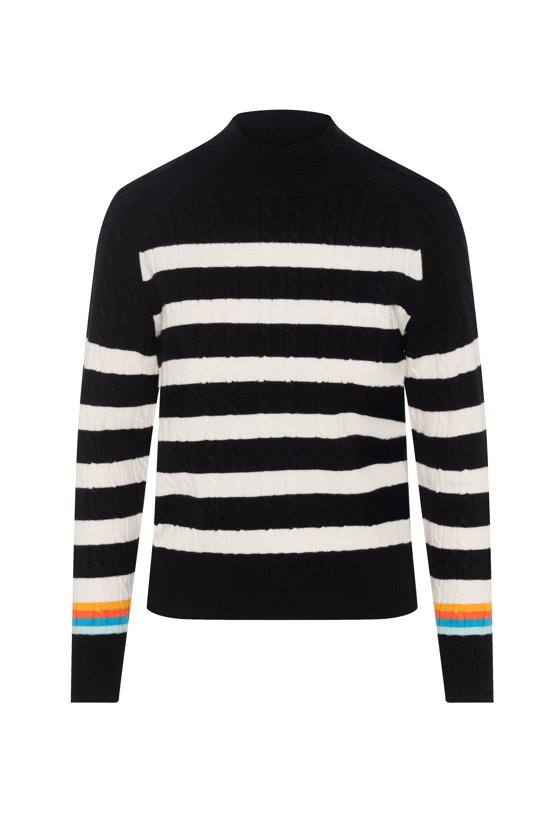 Striped Cable Knit Black