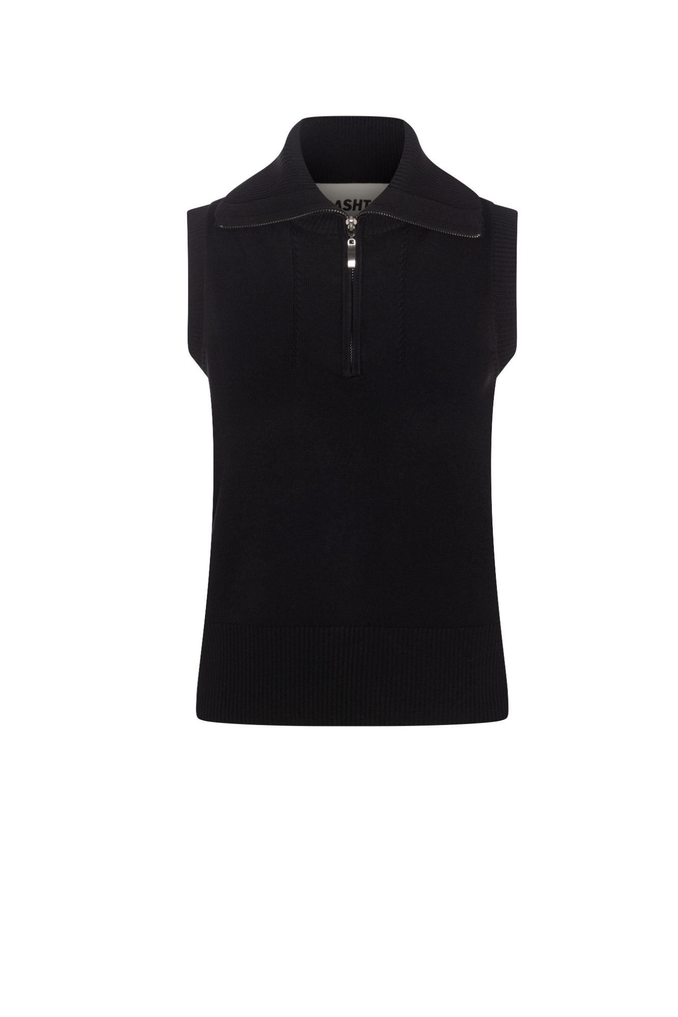 Knit Zip Vest Black