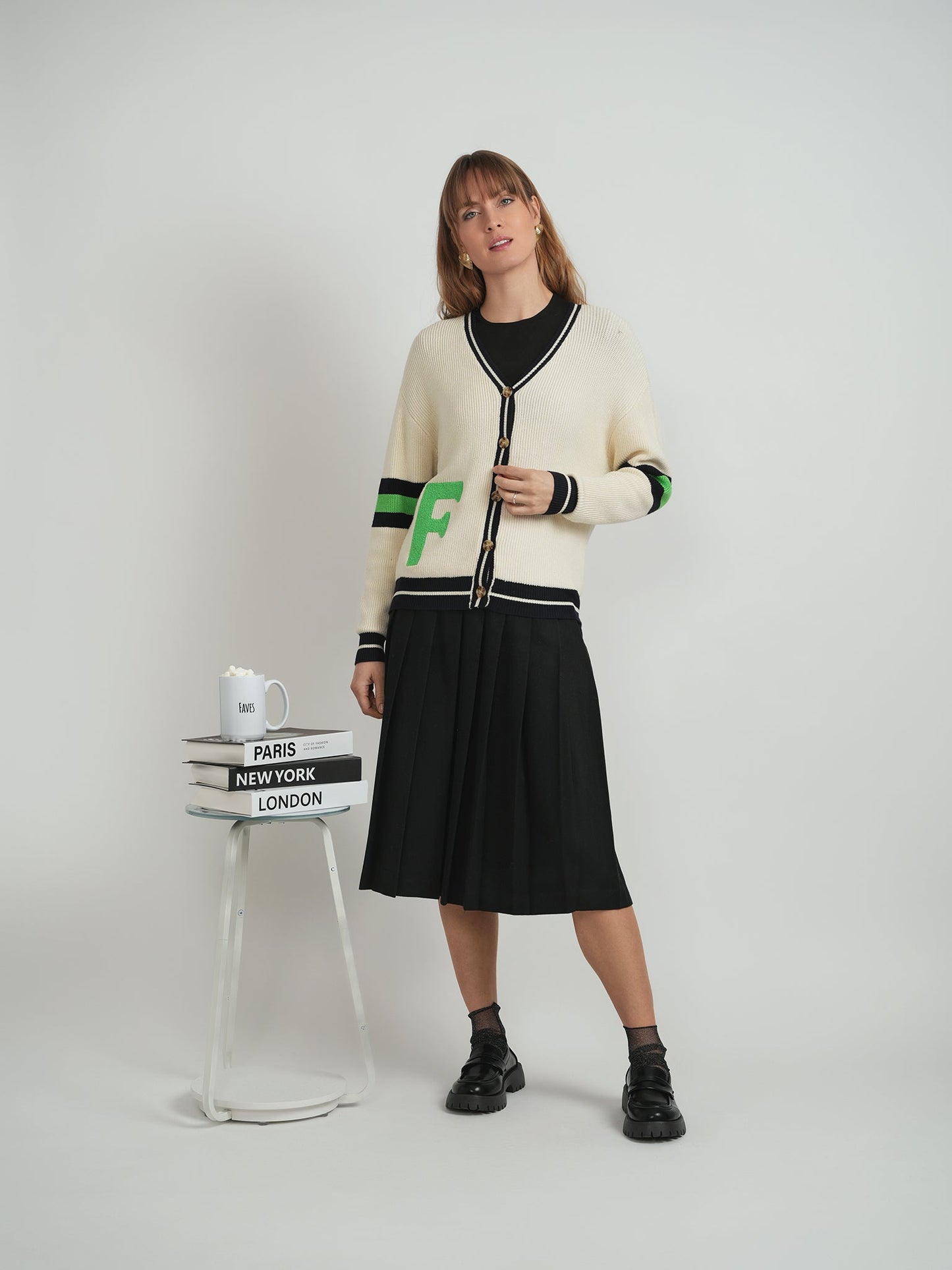 Knit Emblem Cardigan