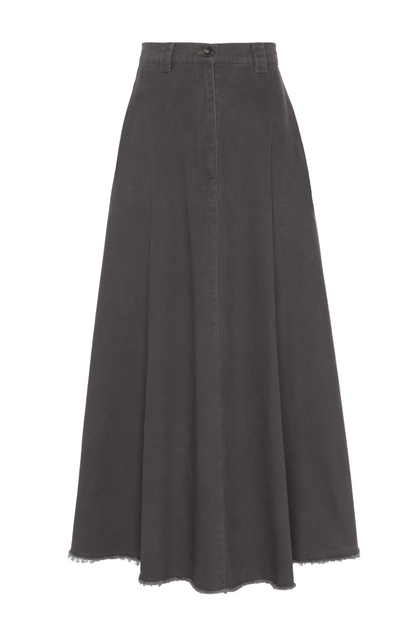 Maxi Twill A Line Skirt Charcoal