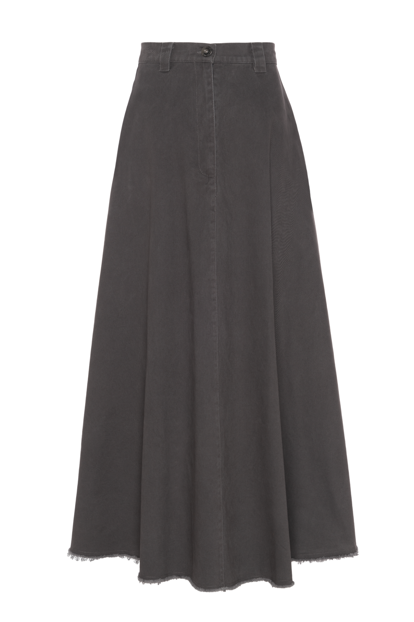 Maxi Twill A Line Skirt Charcoal