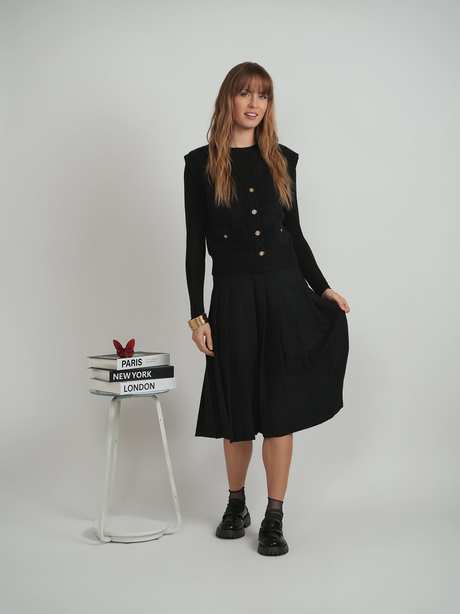 Cropped Mohair Sleeveless Cardigan