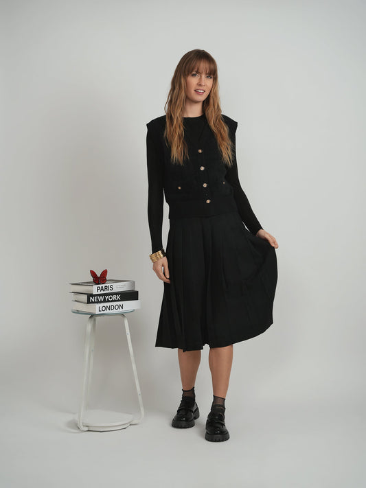 Cropped Mohair Sleeveless Cardigan