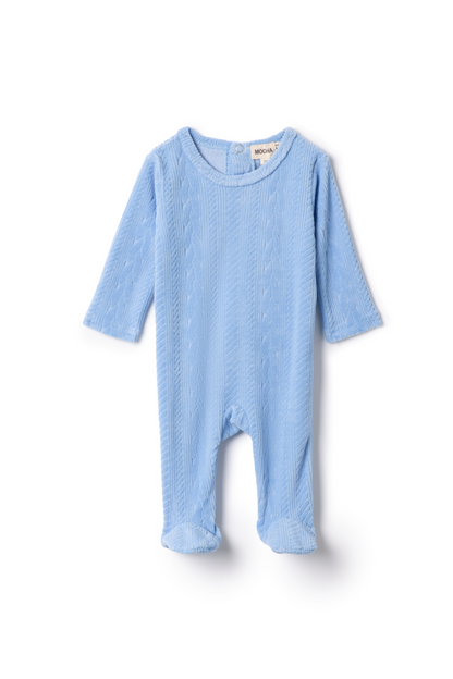 Cable Textured Onesie Blue