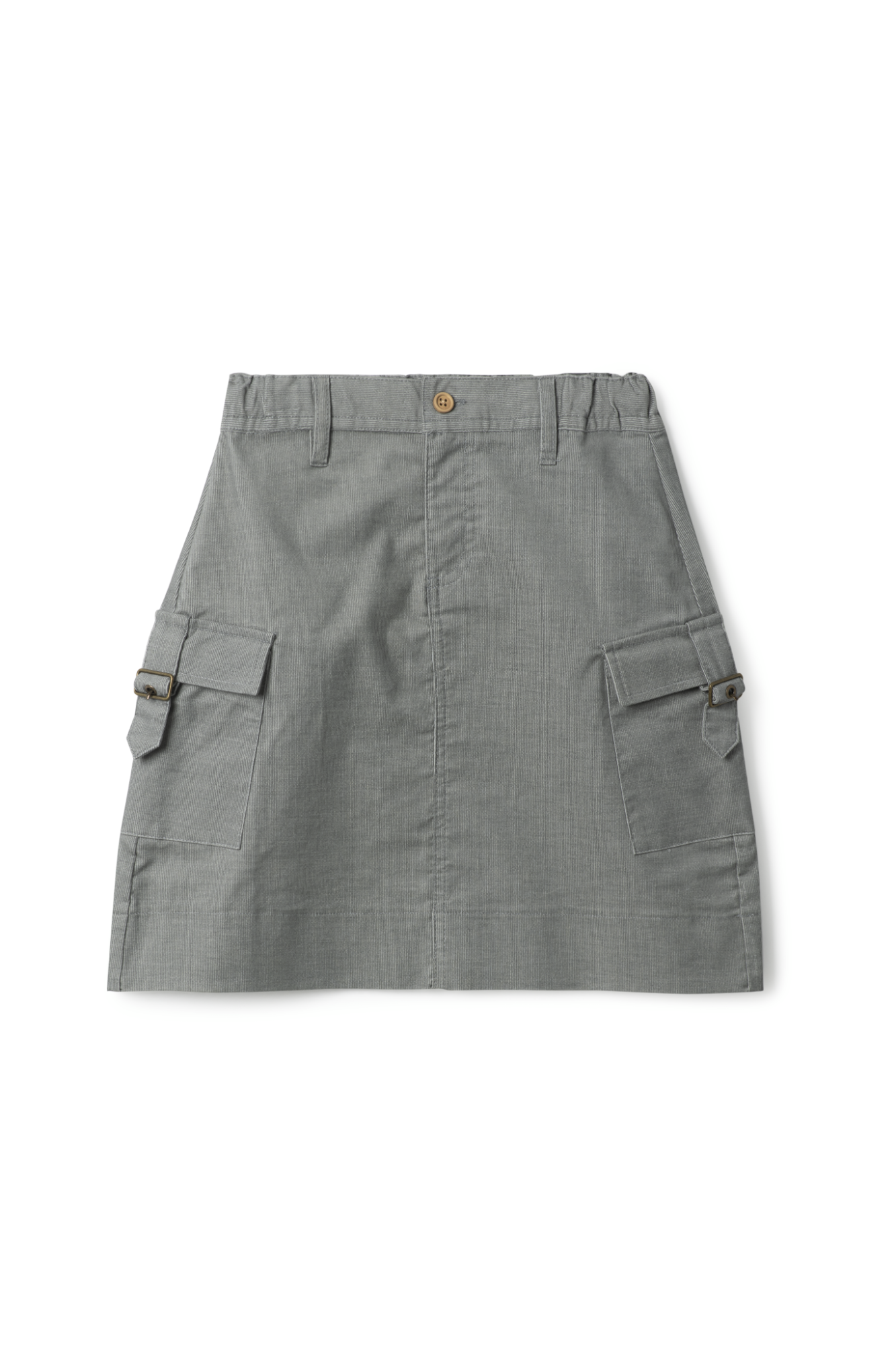 Corduroy A-Line Skirt Grey