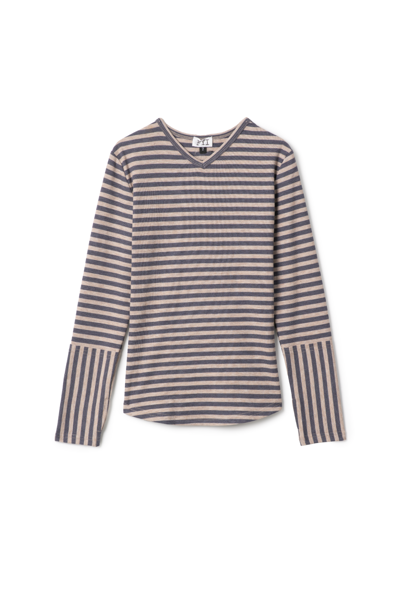 Stripped Vneck Top Denim