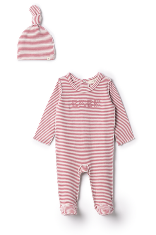 BEBE Embroidered Brushed Onesie Mauve