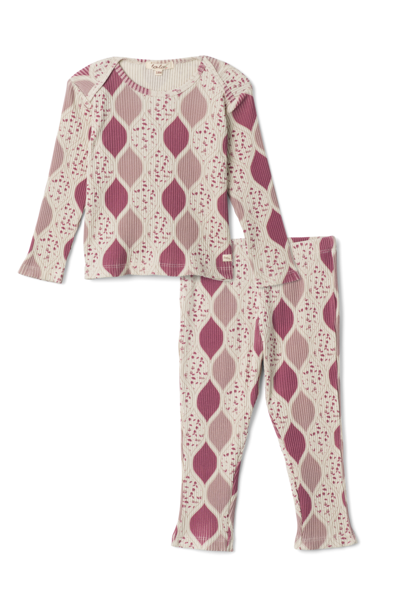 Printed Rib Set Pink