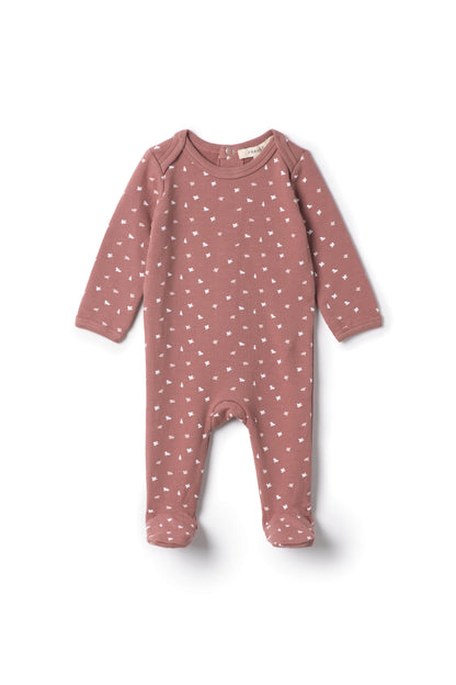 Bird Print Onesie Rosette 3 Months
