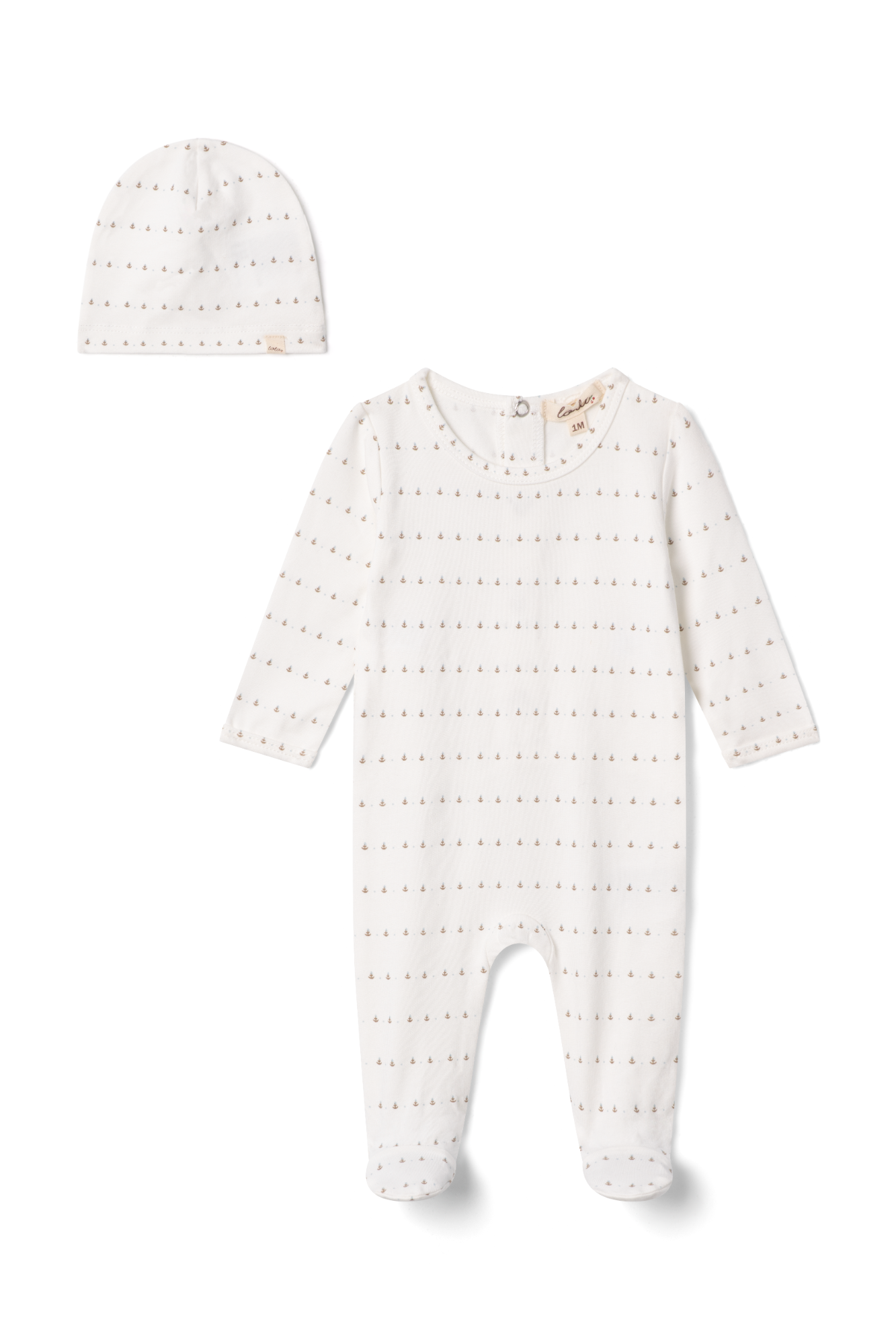 Cotton Printed Onesie Powder Blue