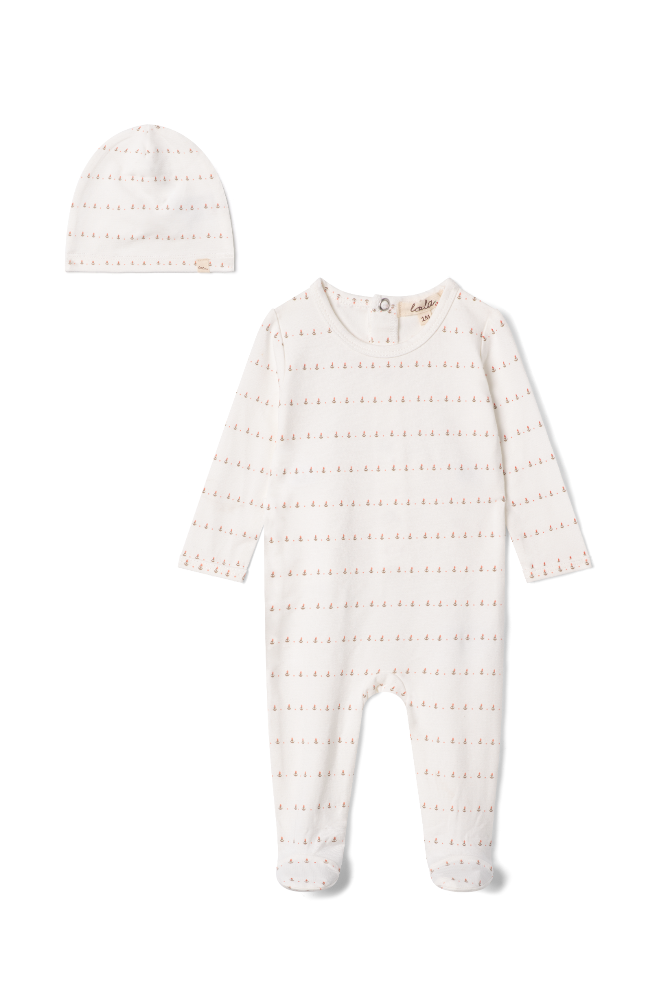 Cotton Printed Onesie Powder Pink
