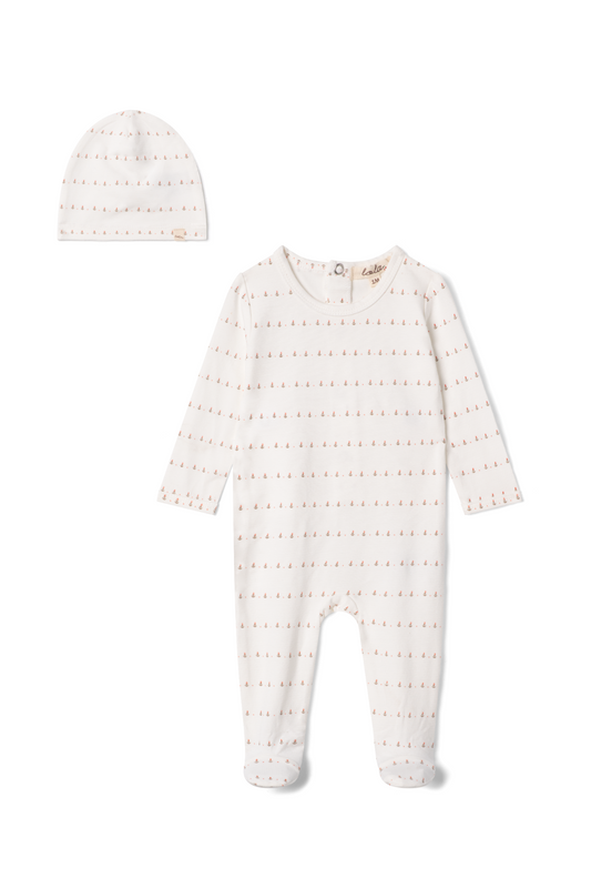 Cotton Printed Onesie Powder Pink