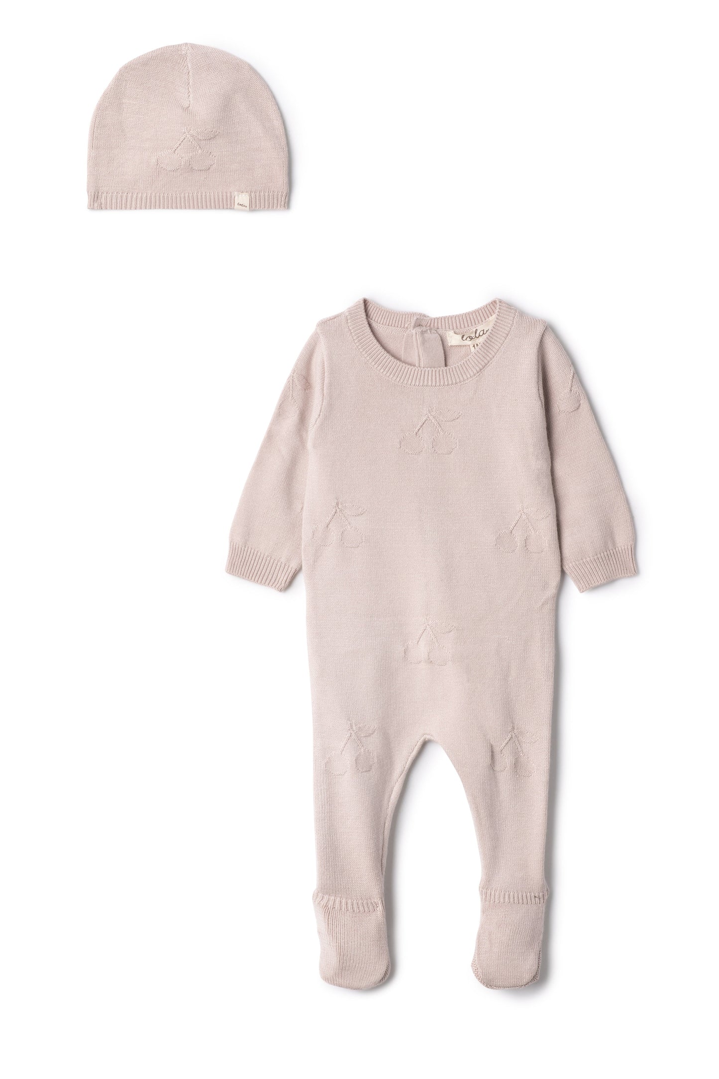 Cherry Knit Onesie Mauve