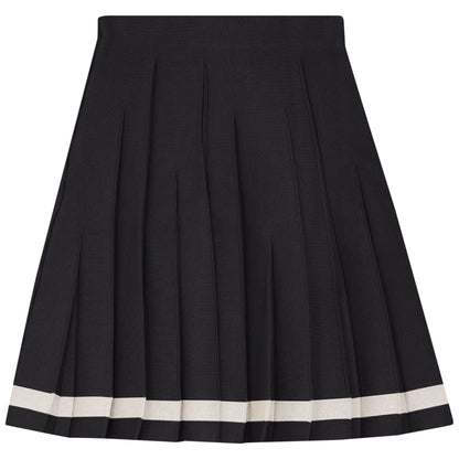 Uneven Pleated Skirt Black