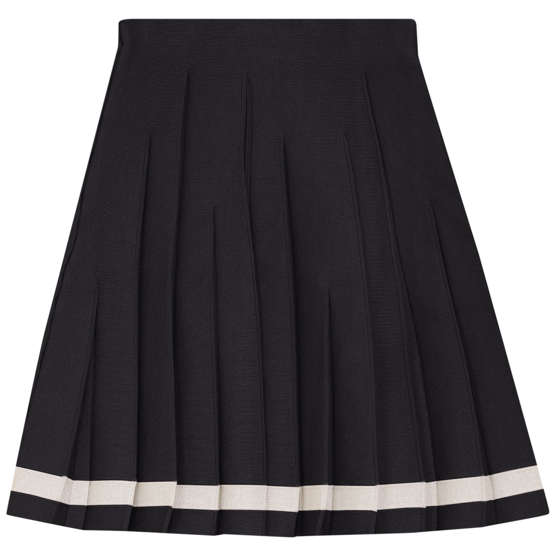 Uneven Pleated Skirt Black