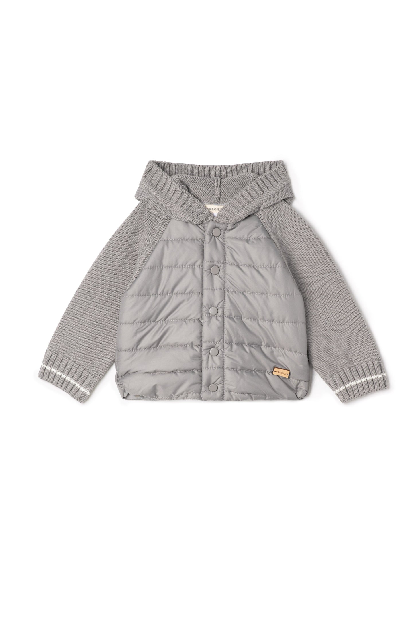 Quilted Hood Coat Grey