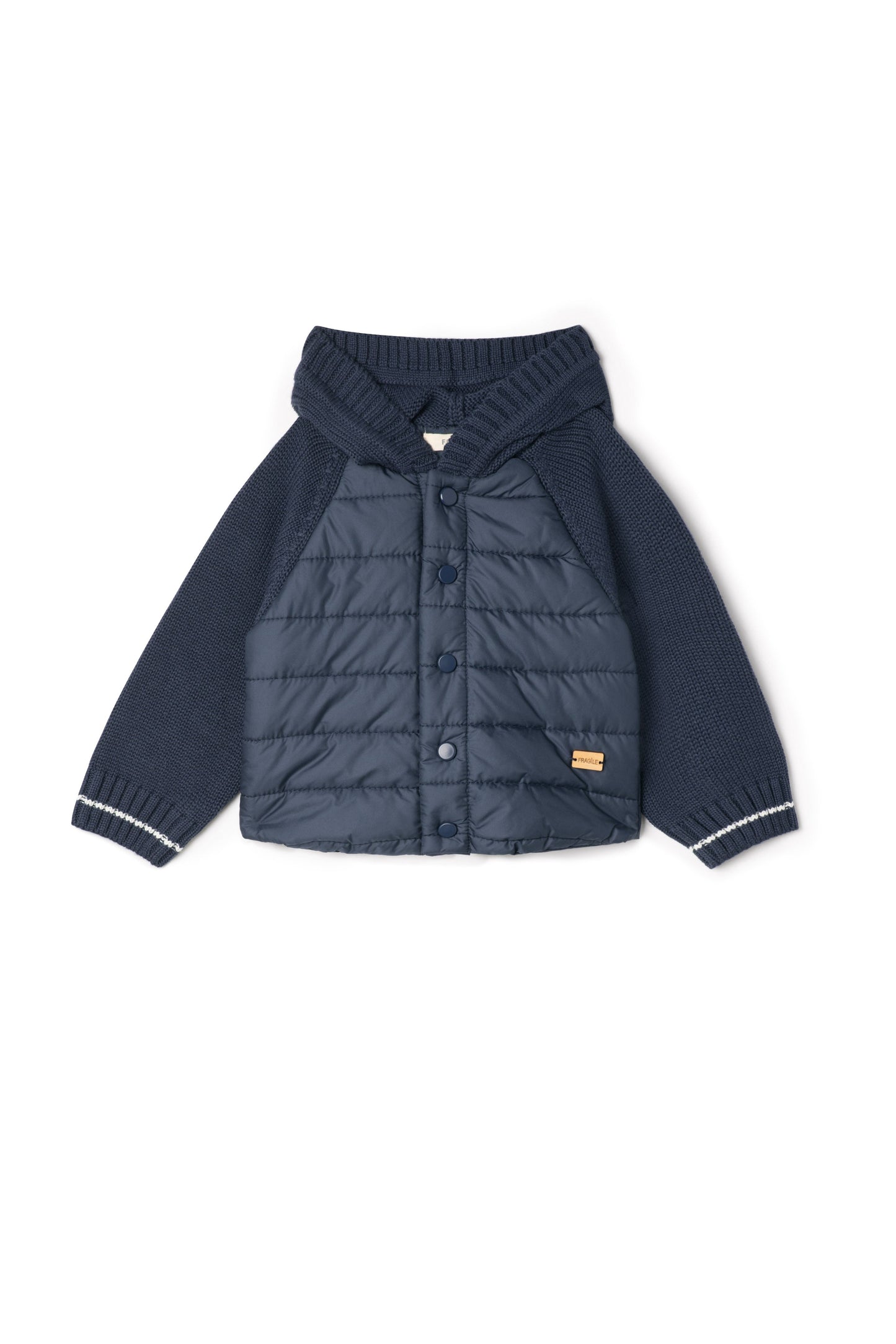 Quilted Hood Coat Navy