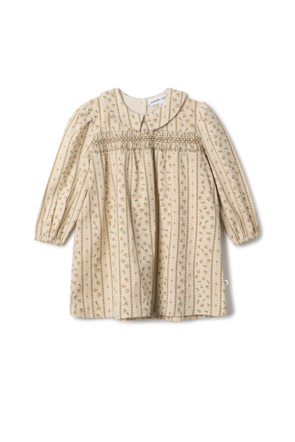 Corduroy Stripe Dress Cream